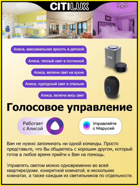 Потолочный светильник Citilux Триест Смарт CL737A35E
