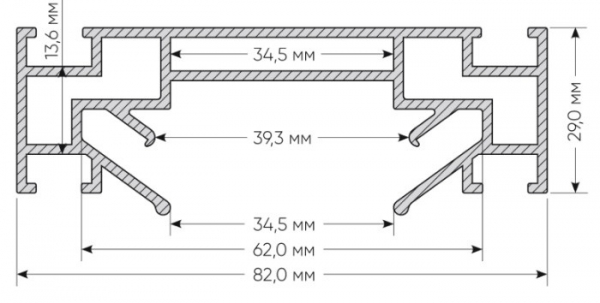 Профиль для шинопроводов Denkirs TR3000 TR3030-AL
