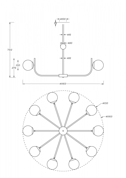 Подвесная люстра Maytoni Rendez-Vous MOD109PL-10BS