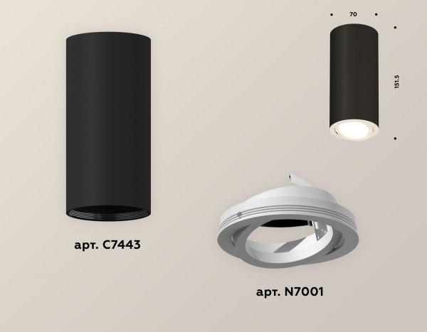 Накладной поворотный светильник Ambrella Light Techno XS7443001 (C7443, N7001)