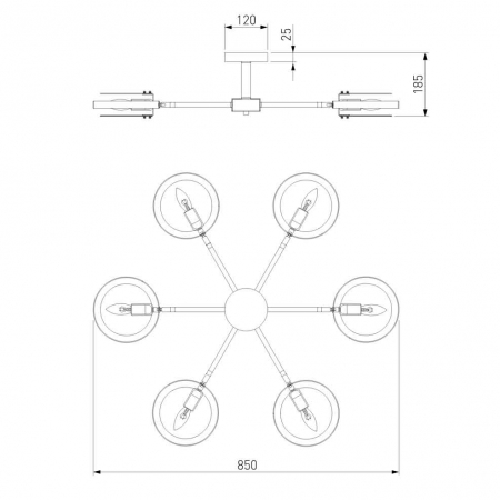 Eurosvet 70121/6 черный Smart
