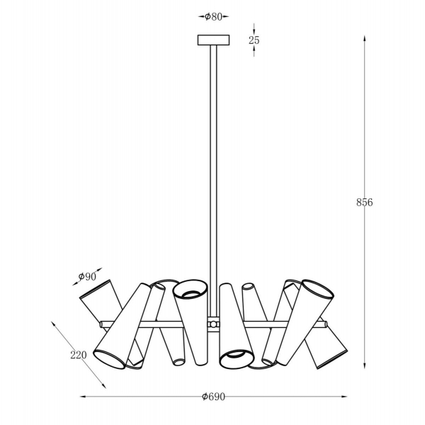 Подвесная люстра Maytoni Giro MOD095PL-10BS