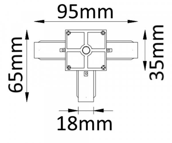 Соединитель T-образный (однофазный) Crystal Lux CLT 0.211 CLT 0.211 03 BL