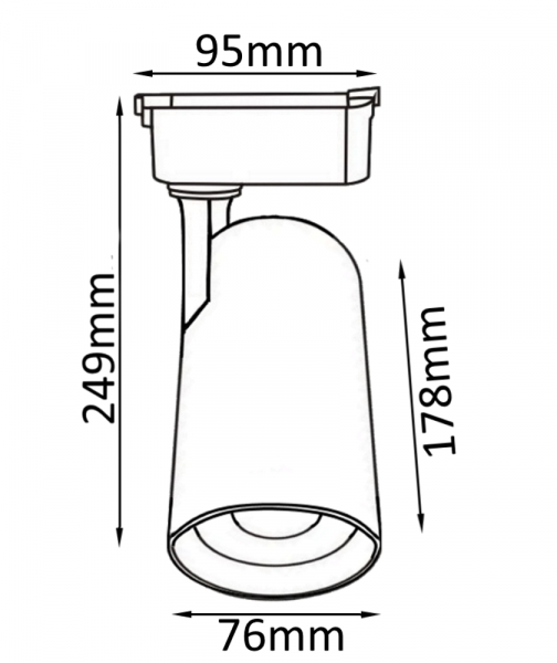 Трековый светильник Crystal Lux CLT 0.31 006 CLT 0.31 006 30W BL