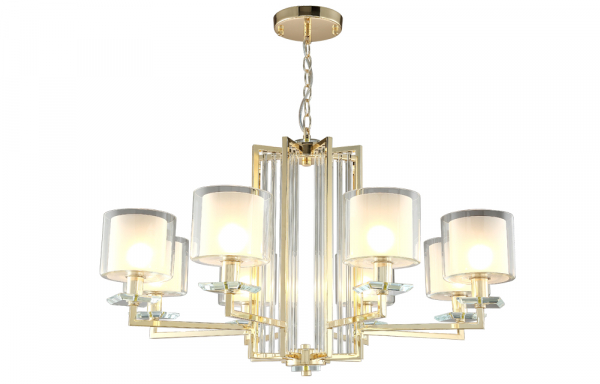 Подвесная люстра Crystal Lux Nicolas NICOLAS SP-PL8 GOLD/WHITE