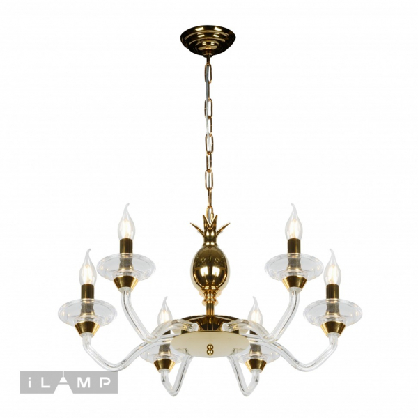Подвесная люстра iLamp Flo YT2049-6 GD+Cear