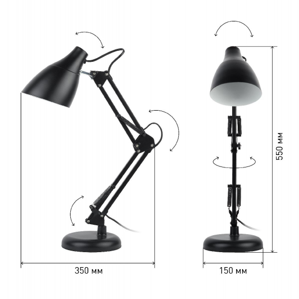 Настольная лампа ЭРА N-123-Е27-40W-BK Б0047197