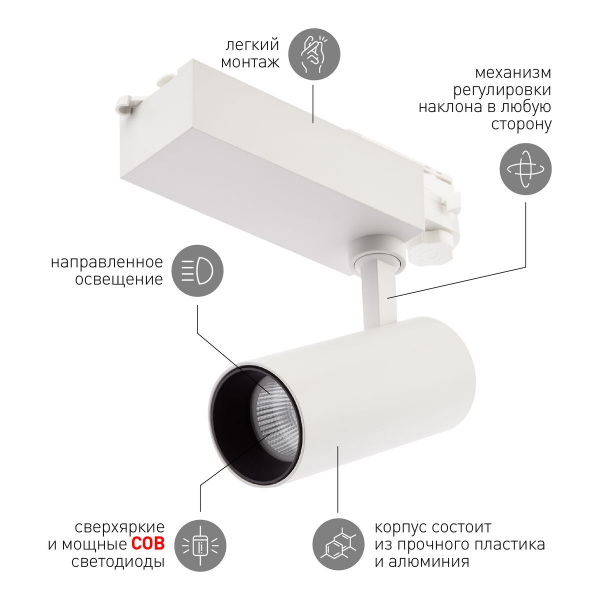 Трековый светильник ЭРА SТR-30-36-30K-W20 Б0049772