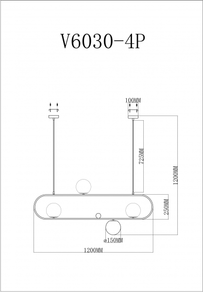 Подвесная люстра Moderli Miya V6030-4P