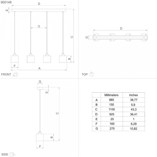 Подвесная люстра Eglo Zaragoza 900148
