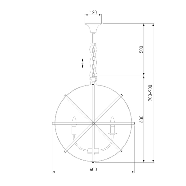 Подвесная люстра Eurosvet Santi 60139/6 хром Smart a058346