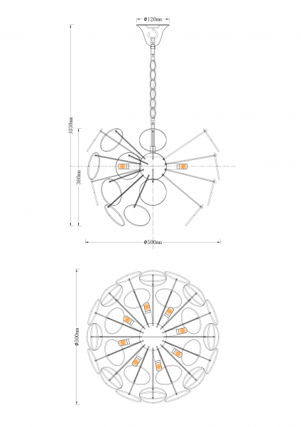 Подвесная люстра Moderli Komo V7080-8P