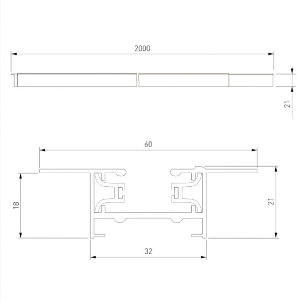 Шинопровод встраиваемый однофазный Elektrostandard Track Rail WH Recessed 4690389178535