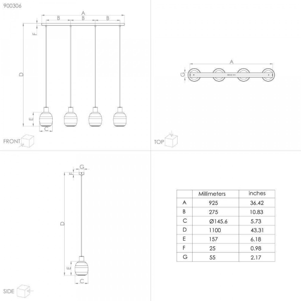 Подвесной светильник Eglo Manzanares 900306