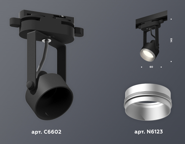 Трековый однофазный светильник Ambrella Light Track System XT6602022 (C6602, N6123)