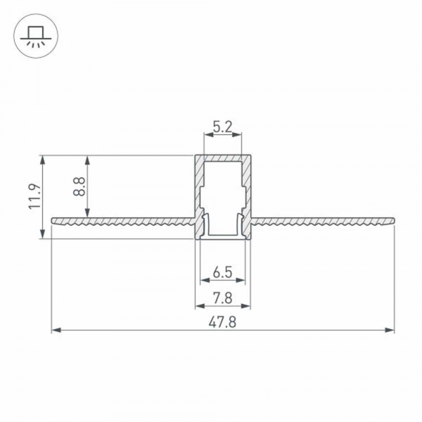 Алюминиевый профиль Arlight SL-Linia8-Fantom-2000 Anod 034986