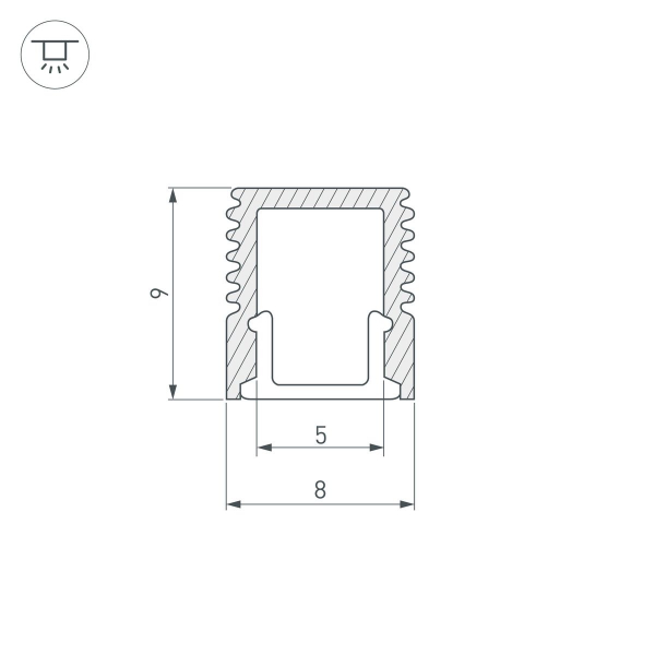 Алюминиевый профиль с экраном Arlight SL-Mini-8-2000 Anod+Opal 036832