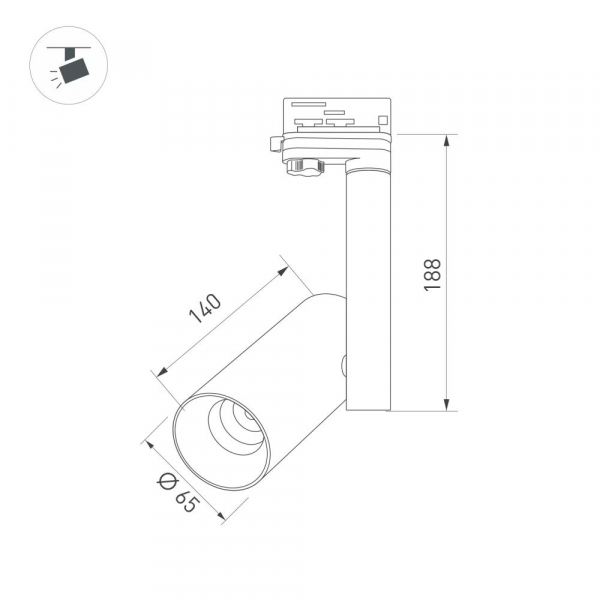 Трековый светильник Arlight SP-Polo-Track-Pipe-R65-8W Day4000 027486