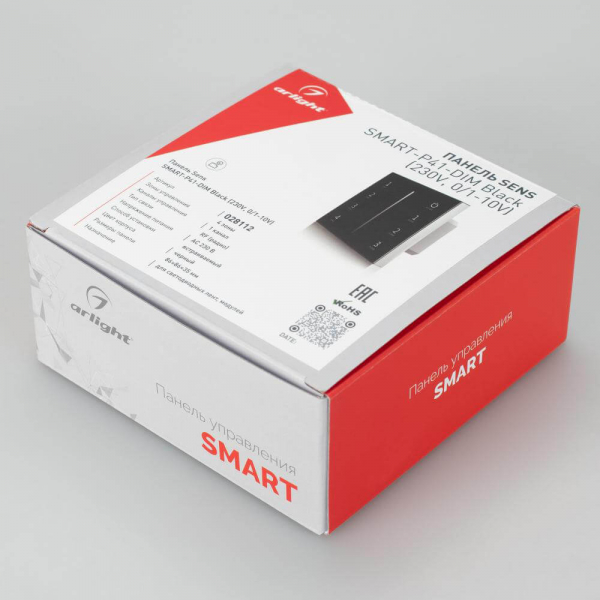 Панель Arlight Smart-P34-Dim-IN Black (230V, 0-10V, Sens, 2.4G) 028112