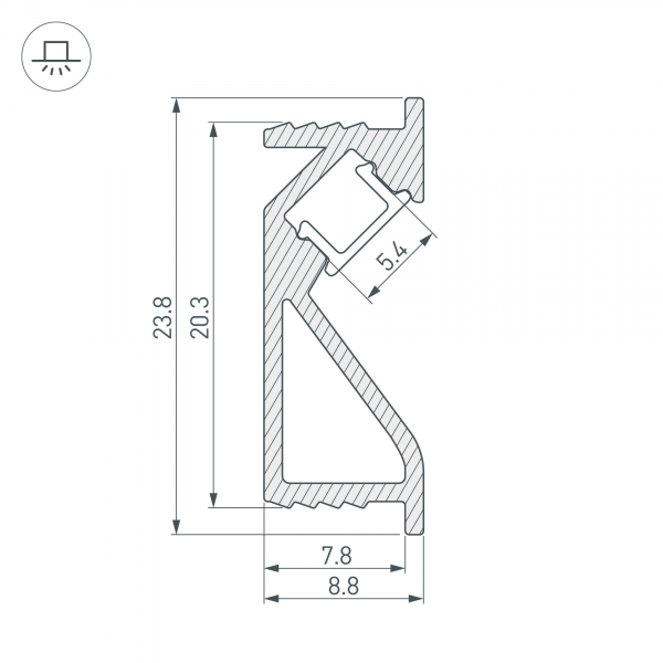 Алюминиевый профиль Arlight SL-Bevel-2000 Anod 031120(1)