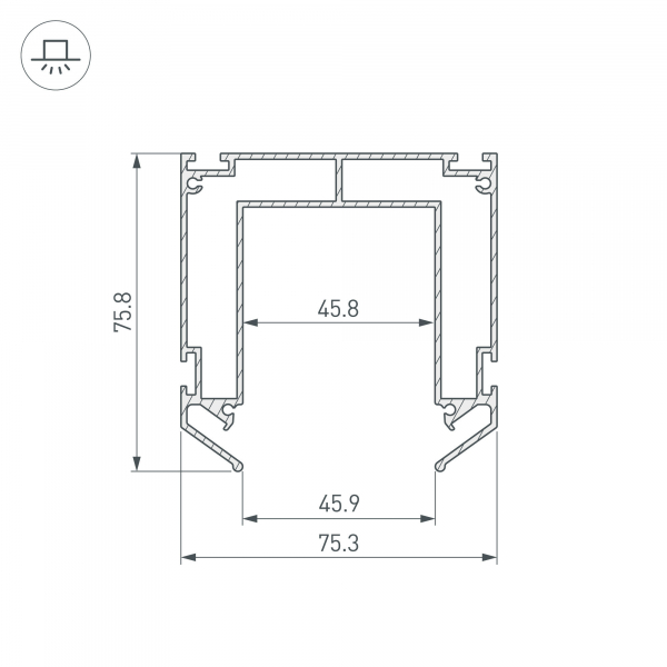 Алюминиевый профиль-держатель Arlight Mag-Stretch-45-2000 032752(2)