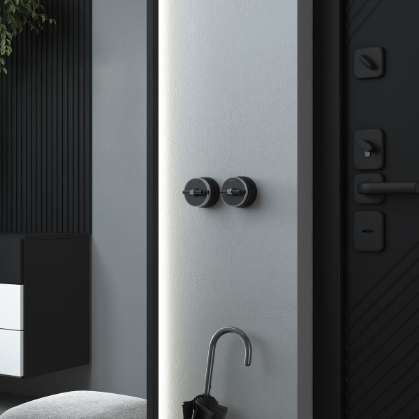 Переключатель одноклавишный Werkel Vintage черный матовый/хром W5812051 4690389174032