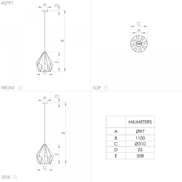 Подвесной светильник Eglo Carlton 43814