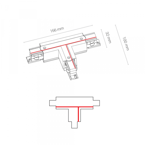 Коннектор T-образный левый 2 Nowodvorski Ctls Power 8237