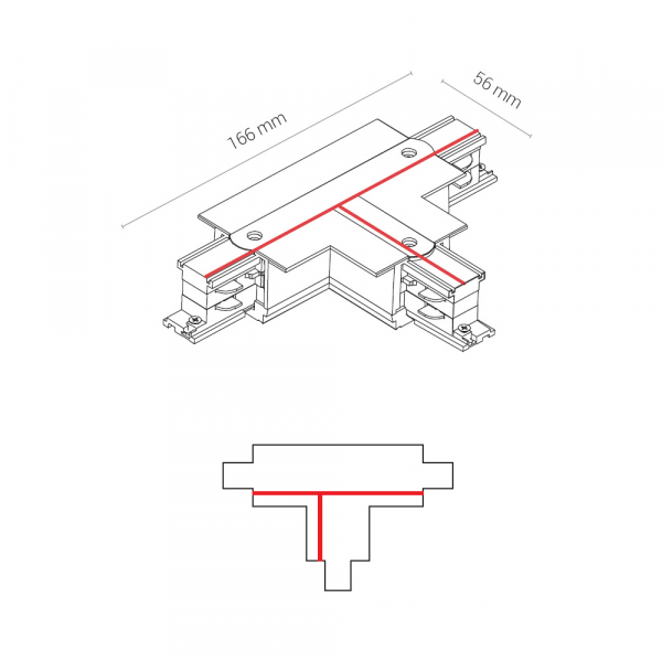 Коннектор T-образный правый 1 Nowodvorski Ctls Power 8246