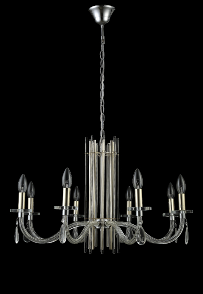 Подвесная люстра Crystal Lux AURELIO SP8 GOLD+CHROME/TRANSPARENT