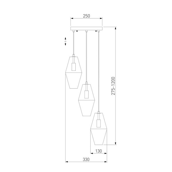 Подвесная люстра Eurosvet Prism 50236/3 янтарный a058960