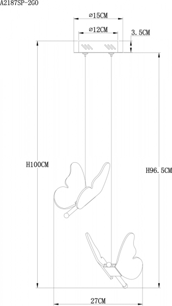 Подвесной светильник Arte Lamp Darcy A2187SP-2GO