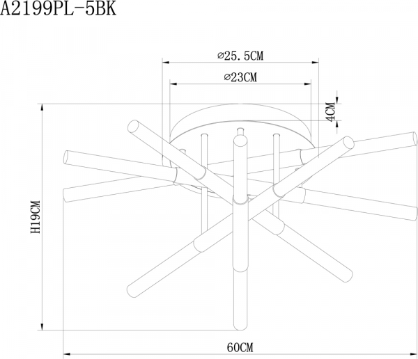 Потолочный светильник Arte Lamp Fernando A2199PL-5BK