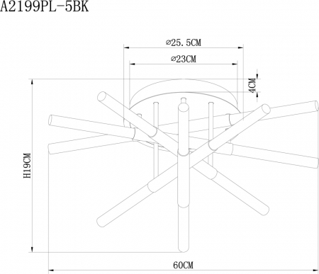 Arte Lamp A2199PL-5BK