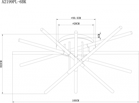 Arte Lamp A2199PL-6BK