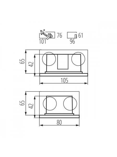 Подсветка для лестниц и ступеней Kanlux Glasi Led 3W P WW-W 33690