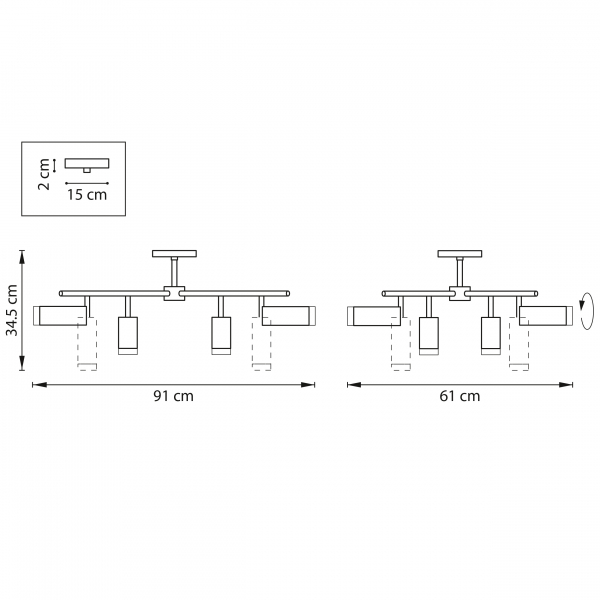 Люстра на штанге Lightstar Rullo LR7283648740 (571728+214436-4+214487-4+202430-8)