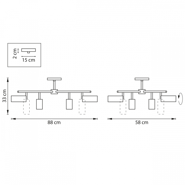 Люстра на штанге Lightstar Rullo LR728374864 (571728+214437-4+214486-4)