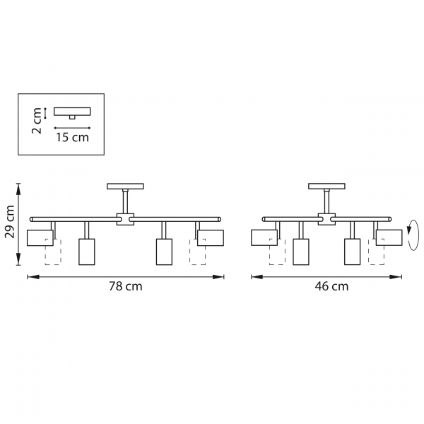 Люстра на штанге Lightstar Rullo LR728408 (571728+214440-8)