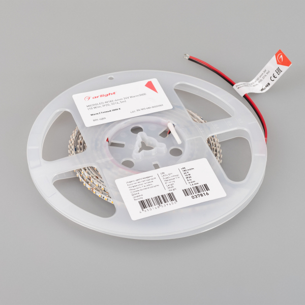 Светодиодная лента Arlight MICROLED-M182-4mm 24V Warm3000 (10 W/m, IP20, 2216, 5m) 037816