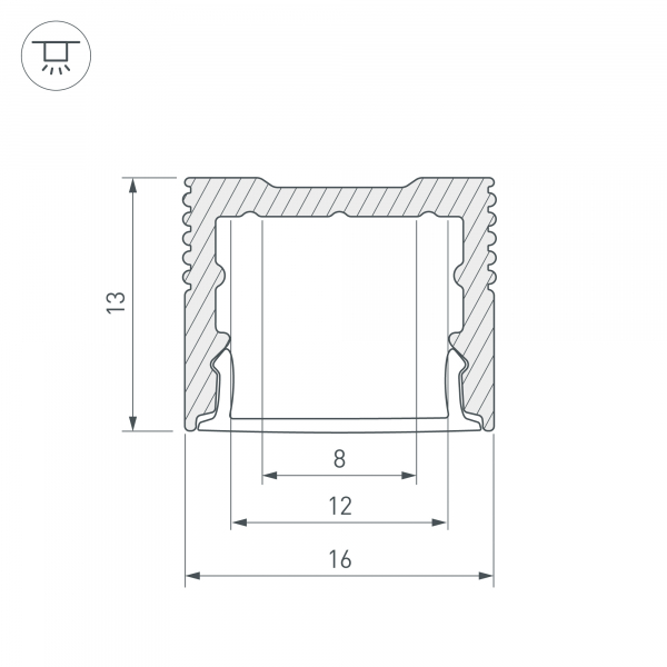 Алюминиевый профиль Arlight SL-SLIM-H13M-2000 WHITE 037108