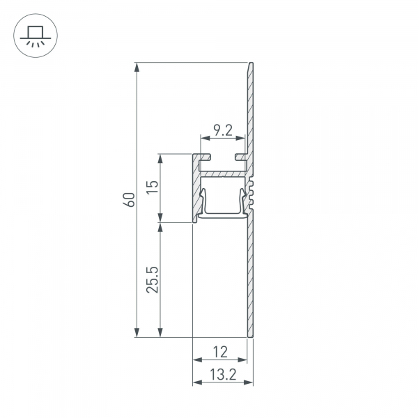 Алюминиевый профиль Arlight ARH-PLINTUS-FANTOM-2000 BLACK 038550