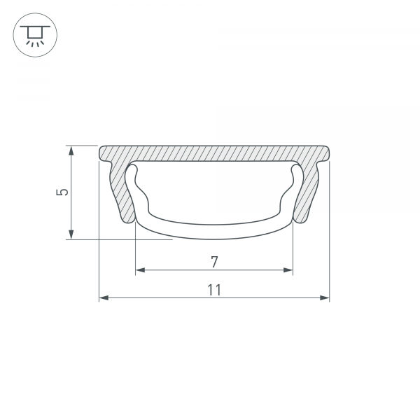 Алюминиевый профиль Arlight ARH-BENT-W11-2000 ANOD BLACK 039583
