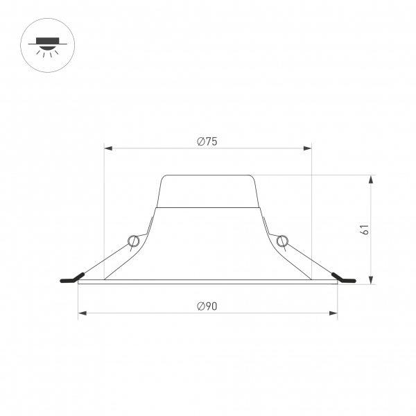 Встраиваемый светильник Arlight MS-BLIZZARD-BUILT-R90-6W Warm3000 (WH, 100 deg, 230V) 036579