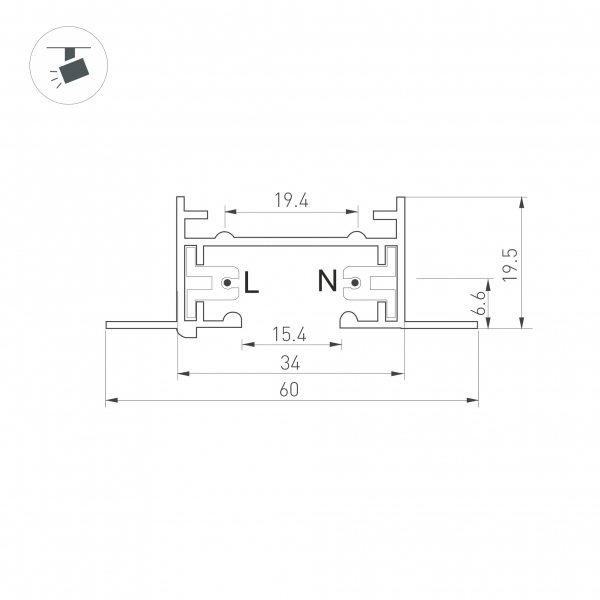 Шинопровод Arlight LGD-2TR-TRACK-F-2000-BK-M (C) 038673