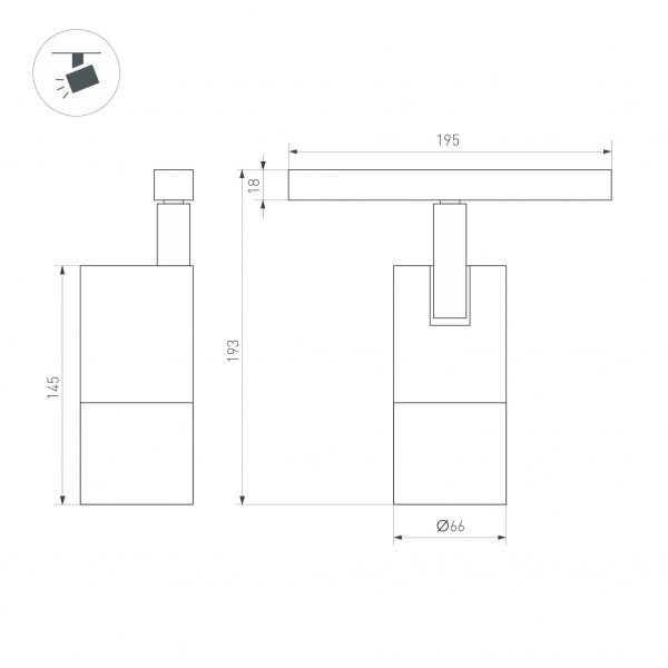 Трековый светильник Arlight MAG-ORIENT-SPOT-ZOOM-R65-15W Warm3000 (BK, 34-60 deg, 48V) 038373