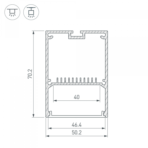 Профиль Arlight ARH-LINE-5070-2000 ANOD 031669