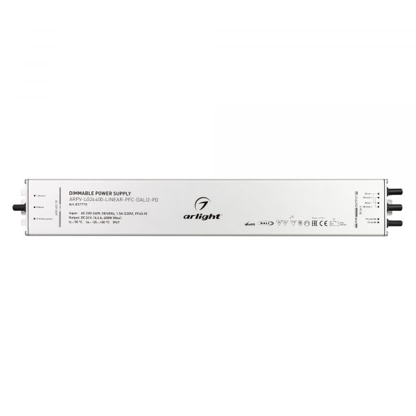 Блок питания Arlight ARPV-LG24400-LINEAR-PFC-DALI2-PD (24V, 16.7A, 400W) 037775