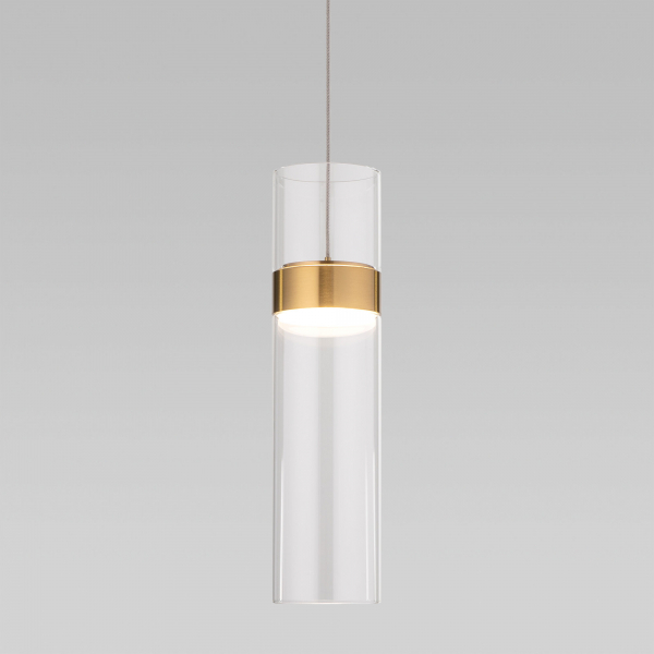 Подвесной светильник Eurosvet Lumen 50244/1 LED латунь/прозрачный a061286