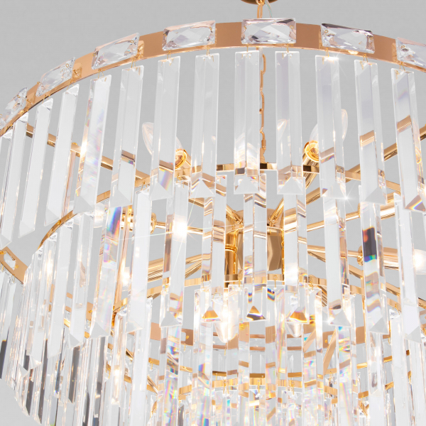 Подвесная люстра Eurosvet Elegante 10130/10 золото/прозрачный хрусталь Strotskis Smart a060643